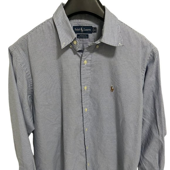 Ralph Lauren Yarmouth Shirt Men's Size 16.5 34-35 Button Down Checkered - Picture 1 of 6